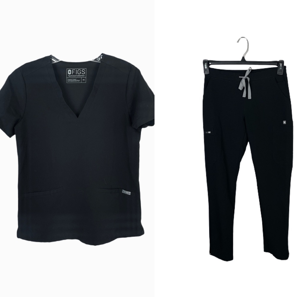 Figs Technical Collection Black Scrubs Set XS